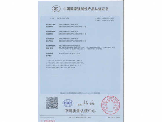 中國國家強制性產(chǎn)品認(rèn)證證書--3C認(rèn)證